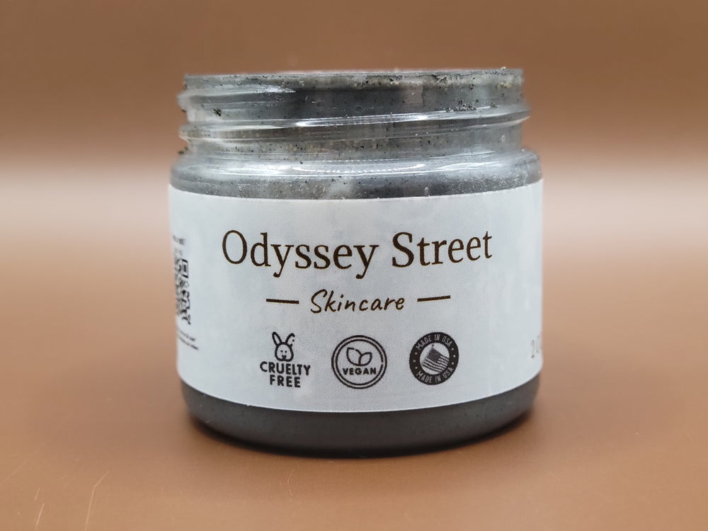 Active Charcoal Dextox Body Scrub | Deep Cleansing with Organic Aloe, Olive Exfoliant, and Kaolin Clay - Odyssey Street